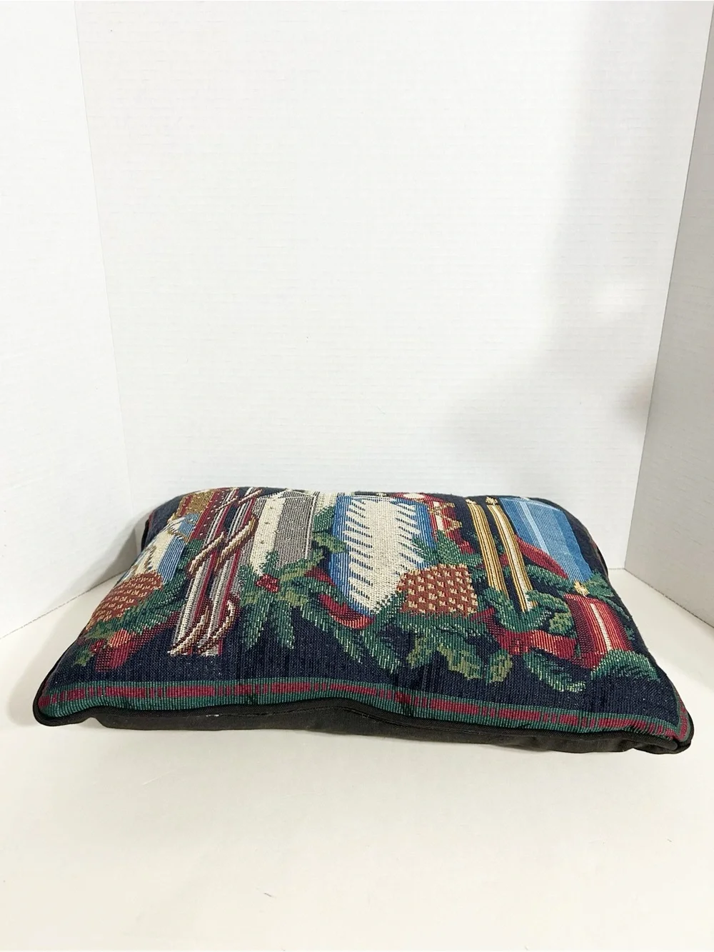 Unbranded Christmas Candles Woven Tapestry Throw Pillow Holiday Decor